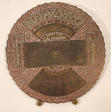 Vintage Brass Metal Perpetual Calendar Rotating Disc Made in India