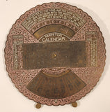 Vintage Brass Metal Perpetual Calendar Rotating Disc Made in India