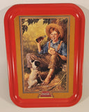 1991 Coca Cola Norman Rockwell Barefoot Boy 10 1/4" x 13 3/4" Metal Beverage Serving Tray