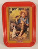 1991 Coca Cola Norman Rockwell Barefoot Boy 10 1/4" x 13 3/4" Metal Beverage Serving Tray