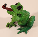 Hard to Find 2009 Kitty's Critters Bugsy Green Front with Ladybug On It's Tongue 3 1/4" Ceramic Figurine