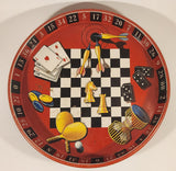 Vintage Casino Gambling Tabletop Games 13" Metal Beverage Serving Tray