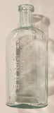 Antique Fellows & Co Chemists St. John N.B. 7 3/4" Tall Embossed Glass Medicine Bottle