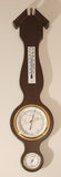 Vintage Barigo Thermometer Barometer Hygrometer White Backed 20 1/4" Wood Weather Station Made in Germany