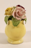 Vintage Stanley Bone China England Miniature Yellow Vase Porcelain Floral Flower Bouquet