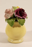 Vintage Stanley Bone China England Miniature Yellow Vase Porcelain Floral Flower Bouquet