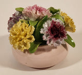 Vintage Staffordshire Bone China England Miniature Pink Vase Porcelain Floral Flower Bouquet