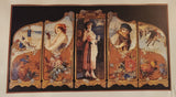 Rare Vintage 1930s Hayden Hayden Coca Cola Four Seasons Panel Style Large 20" x 32" Framed Cardboard Advertising Poster
