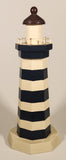 Samaco Dark Blue and White Striped Lighthouse 9 3/4" Wood Ornament