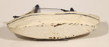 Fishing Trawler Sail Boat White 8" Wooden Boat Model