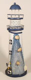 Rainbow Multicolored LED Light Up Lighthouse with Fishing Nets Hanging 11" Metal Ornament Lamp