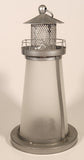 Frosted Glass Lighthouse 9 1/4" Metal Candle Holder Lamp Light
