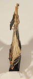 Sail Boat Dark Green and White 9" Wooden Boat Model