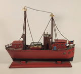 American Flagged Steamship Freighter Tugboat 12 1/2" Tin Metal Boat Model