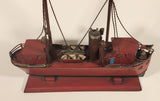 American Flagged Steamship Freighter Tugboat 12 1/2" Tin Metal Boat Model