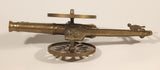Vintage Civil War Style Double Cannon with Soldier 11 1/4" Brass Metal Sculpture