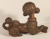 Vintage 1970s Atlantic Mold No. 470 Brown Laying Poodle 11" Ceramic Coin Bank Made in U.S.A.