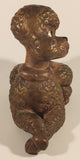 Vintage 1970s Atlantic Mold No. 470 Brown Laying Poodle 11" Ceramic Coin Bank Made in U.S.A.