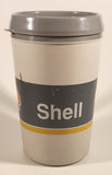 Vintage Aladdin Shell Gas Service Stations Grey 6 5/8" Black Plastic Travel Mug Cup with Lid