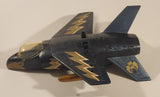 Rare Vintage 1981 Mego Eagle Force V.T.O.L. VTOL Fighter Jet 11 1/2" Long Blue Plastic Air Plane with 1 Missile
