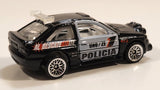 2000 Hot Wheels World Racers 2 Ford Escort Rally #1 Police Cops Policia Black with White Doors Die Cast Toy Car Vehicle