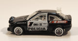 2000 Hot Wheels World Racers 2 Ford Escort Rally #1 Police Cops Policia Black with White Doors Die Cast Toy Car Vehicle