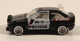 2000 Hot Wheels World Racers 2 Ford Escort Rally #1 Police Cops Policia Black with White Doors Die Cast Toy Car Vehicle