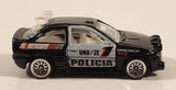 2000 Hot Wheels World Racers 2 Ford Escort Rally #1 Police Cops Policia Black with White Doors Die Cast Toy Car Vehicle