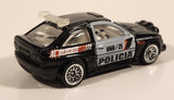 2000 Hot Wheels World Racers 2 Ford Escort Rally #1 Police Cops Policia Black with White Doors Die Cast Toy Car Vehicle