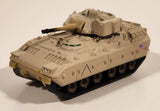 2002 Matchbox Bradley M2 Fighting Vehicle Tank Light Beige Brown Die Cast Toy Car Vehicle