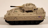 2002 Matchbox Bradley M2 Fighting Vehicle Tank Light Beige Brown Die Cast Toy Car Vehicle