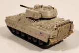2002 Matchbox Bradley M2 Fighting Vehicle Tank Light Beige Brown Die Cast Toy Car Vehicle