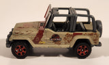 2018 Matchbox Jurassic World Jeep Wrangler Matte Metalflake Sand Die Cast Toy Car Vehicle