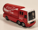 1995 Tomy No. 37 Coca Cola Coke Can Shaped Delivery Truck Red and White Die Cast Toy Car Vehicle with Opening Side Doors
