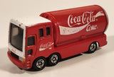 1995 Tomy No. 37 Coca Cola Coke Can Shaped Delivery Truck Red and White Die Cast Toy Car Vehicle with Opening Side Doors