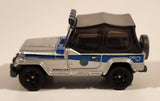 2018 Matchbox Jurassic World Jeep Wrangler Silver Die Cast Toy Car Vehicle