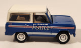 2013 Greenlight Hot Pursuit GL063 1967 Ford Bronco Glen Alpine Police Blue and White Die Cast Toy Car Vehicle with Opening Hood