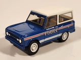 2013 Greenlight Hot Pursuit GL063 1967 Ford Bronco Glen Alpine Police Blue and White Die Cast Toy Car Vehicle with Opening Hood