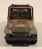 2018 Matchbox Jurassic World Jeep Wrangler Matte Metalflake Sand Die Cast Toy Car Vehicle