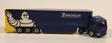 2018 Tomy Tomica Michelin Tires Semi Truck and Trailer Blue and Yellow Die Cast Toy Car Vehicle