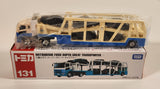 Tomy Tomica No. 131 Mitsubishi Fuso Super Great Transport Truck Teal and White Die Cast Toy Car Vehicle New in Box