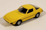Kyosho Mazda Savanna RX-7 (SA22C) Early Version Yellow Miniature 1/100 Scale Die Cast Toy Car Vehicle with Promo Paper