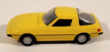 Kyosho Mazda Savanna RX-7 (SA22C) Early Version Yellow Miniature 1/100 Scale Die Cast Toy Car Vehicle with Promo Paper