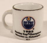 NHL Stanley Cup Crazy Mini Mug Edmonton Oilers 1985 Champs With Opponent & Score