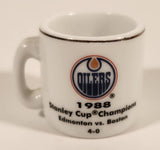 NHL Stanley Cup Crazy Mini Mug Edmonton Oilers 1988 Champs With Opponent & Score