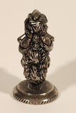 Christmas Santa Claus Wine Bottle Silver Look Metal Figurine (Missing the Cork Stopper)