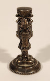 Christmas Nutcracker Soldier Wine Bottle Silver Look Metal Figurine (Missing the Cork Stopper)
