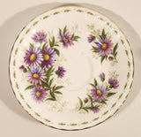 Vintage 1970s Royal Albert Flower of the Month Series September Michaelmas Daisy Purple Flowers Bone China Tea Cup & Saucer Set