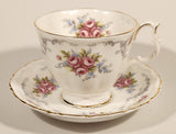 Vintage Royal Albert Bone China England Tranquility Pink Rose Flowers Tea Cup & Saucer Set
