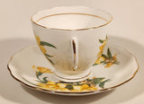 Vintage Royal Vale Bone China Daffodil Yellow Flowers Tea Cup & Saucer Set